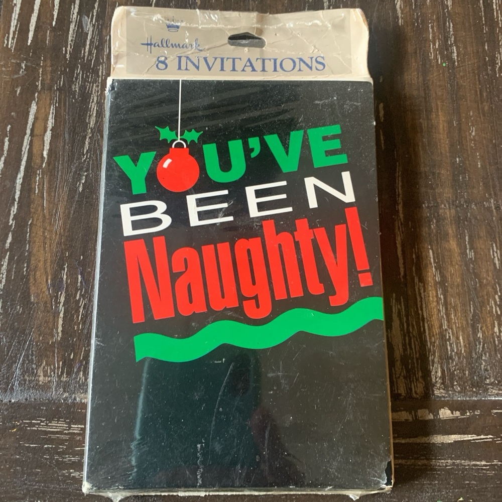 Hallmark Party Invitations Christmas Holiday YOU'VE BEEN NAUGHTY 8 Invites
